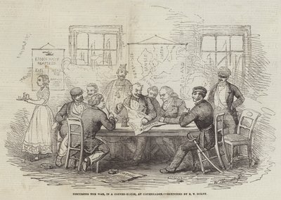 Discussing the War, in a Coffee-House, at Copenhagen by Edwin Thomas Dolby